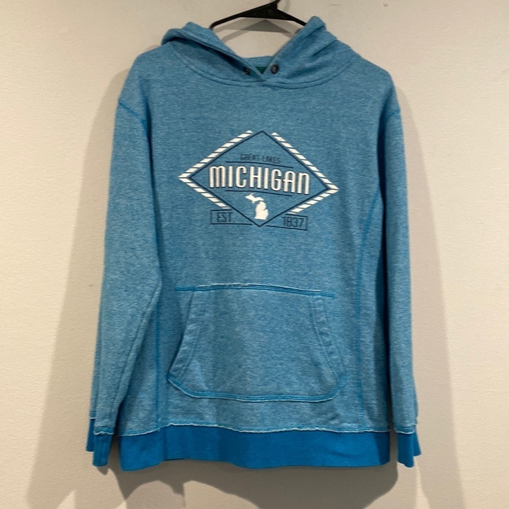 J. American Vanity Light Blue Michigan Hoodie Sweatshirt - Size Medium